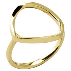 Alex Jona 18 Karat Yellow Gold Open Circle Hoop Ring