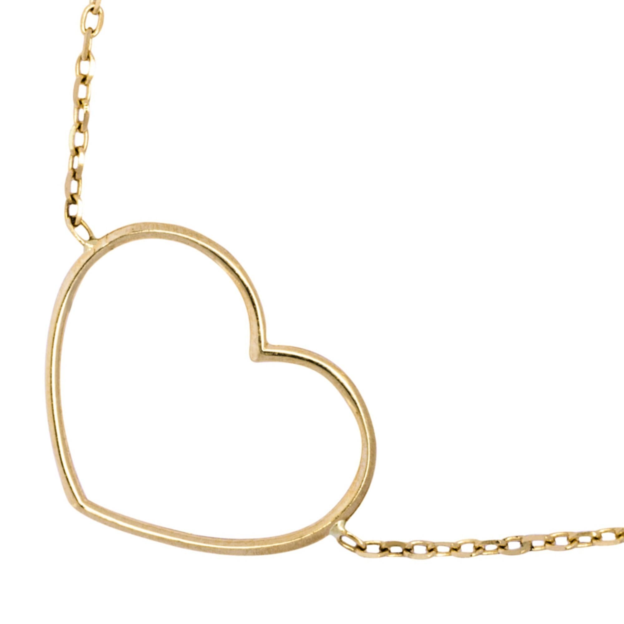 Alex Jona 18 Karat Yellow Gold Open Heart Chain Bracelet For Sale 2