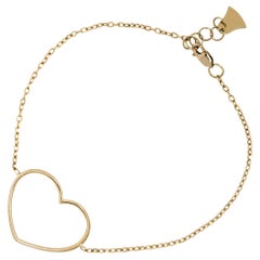 Alex Jona 18 Karat Yellow Gold Open Heart Chain Bracelet