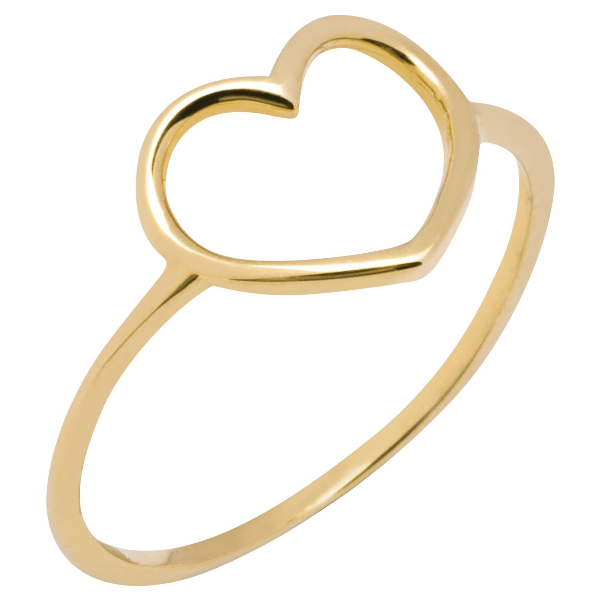 Alex Jona design collection, hand crafted in Italy, 18 Karat yellow gold open heart ring. 

Alex Jona jewels stand out, not only for their special design and for the excellent quality of the gemstones, but also for the careful attention given to