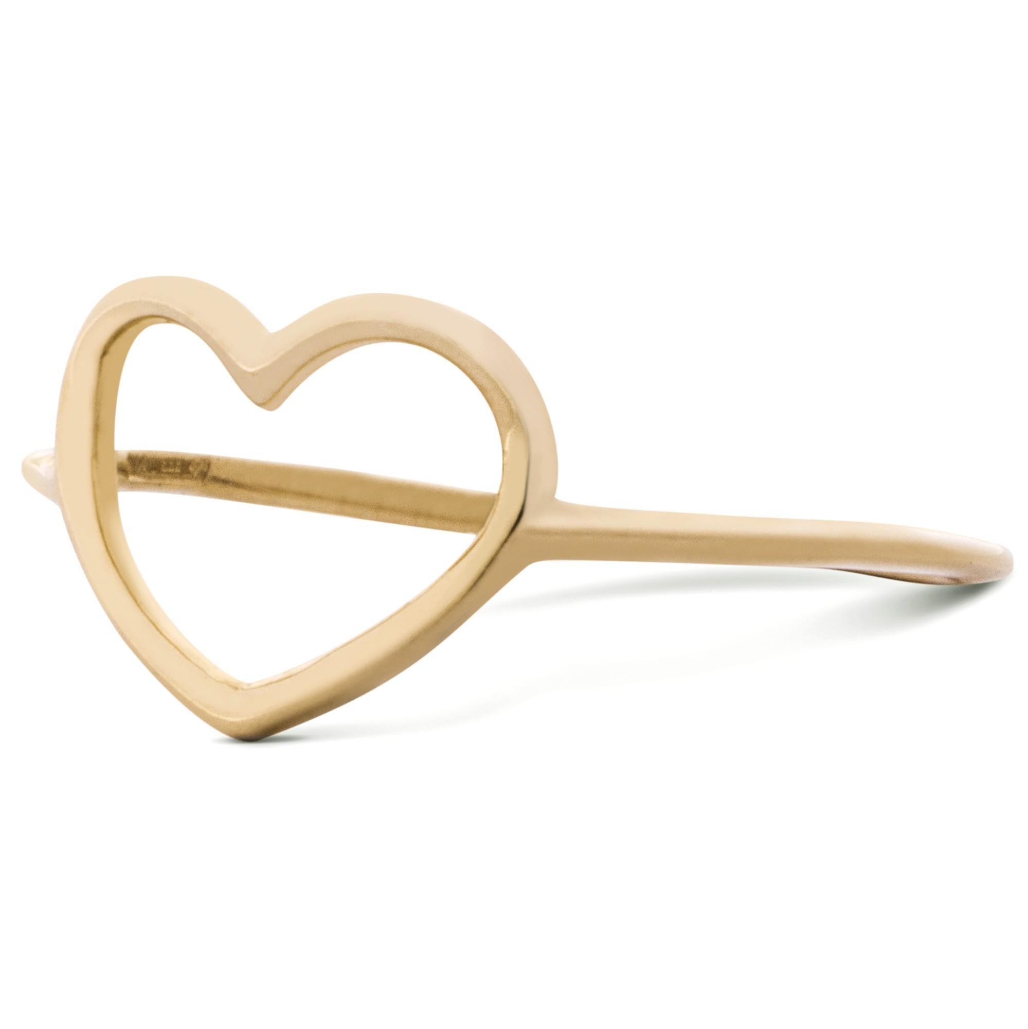 Alex Jona 18 Karat Yellow Gold Open Heart Ring For Sale 1