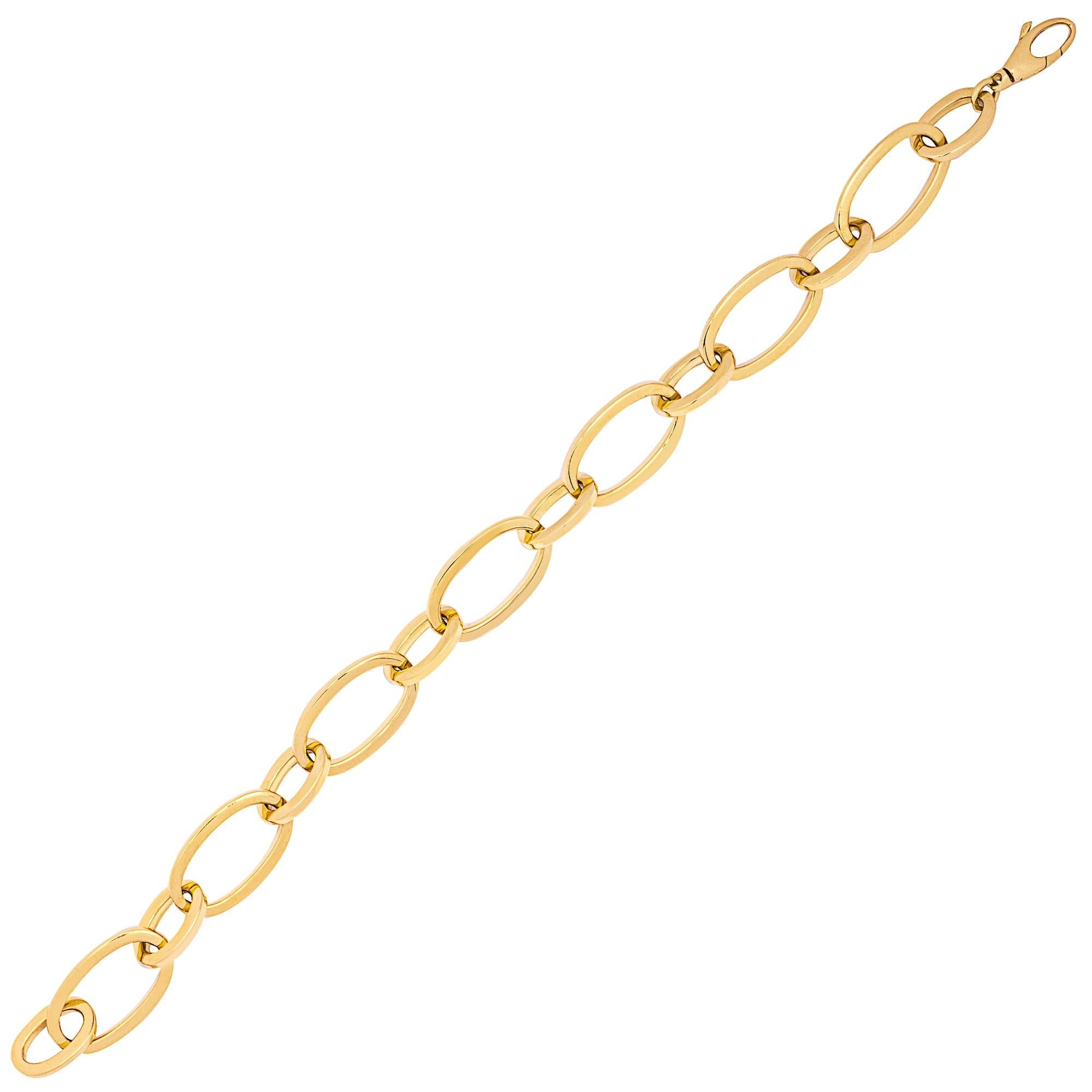 Contemporain Alex Jona Or jaune 18 carats  Bracelet en chaîne à maillons ovales en vente