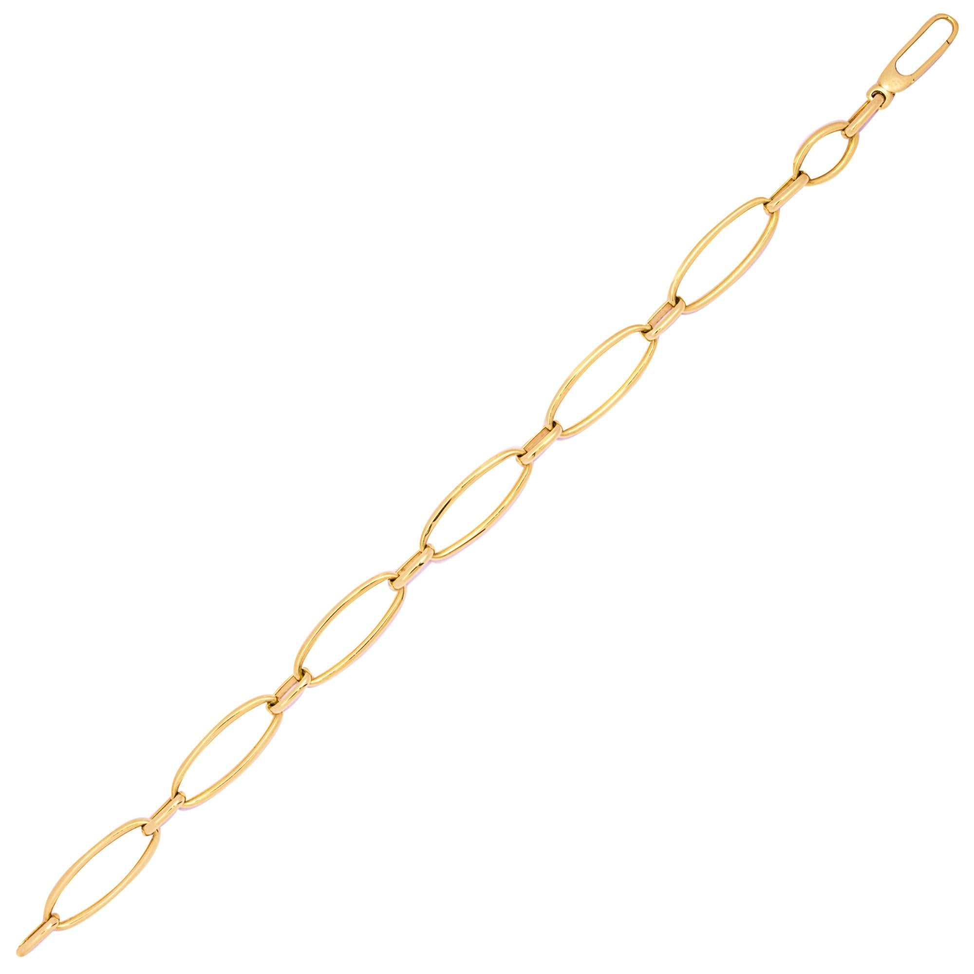 Contemporain Alex Jona Or jaune 18 carats  Bracelet en chaîne à maillons ovales en vente