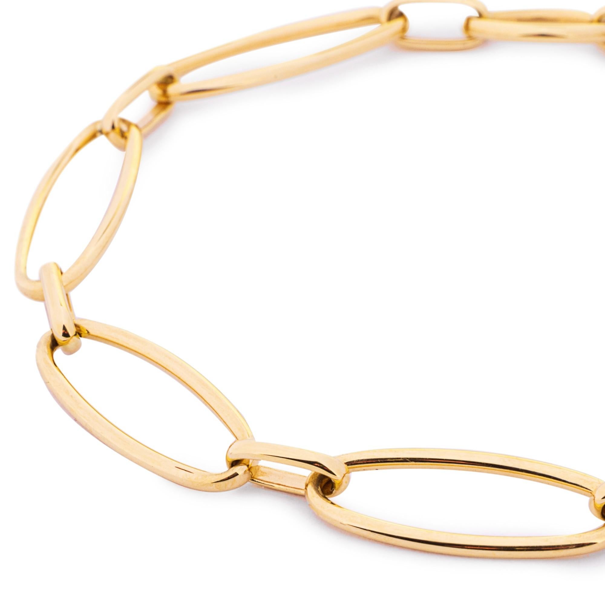 Alex Jona Or jaune 18 carats  Bracelet en chaîne à maillons ovales Neuf - En vente à Torino, Piedmont