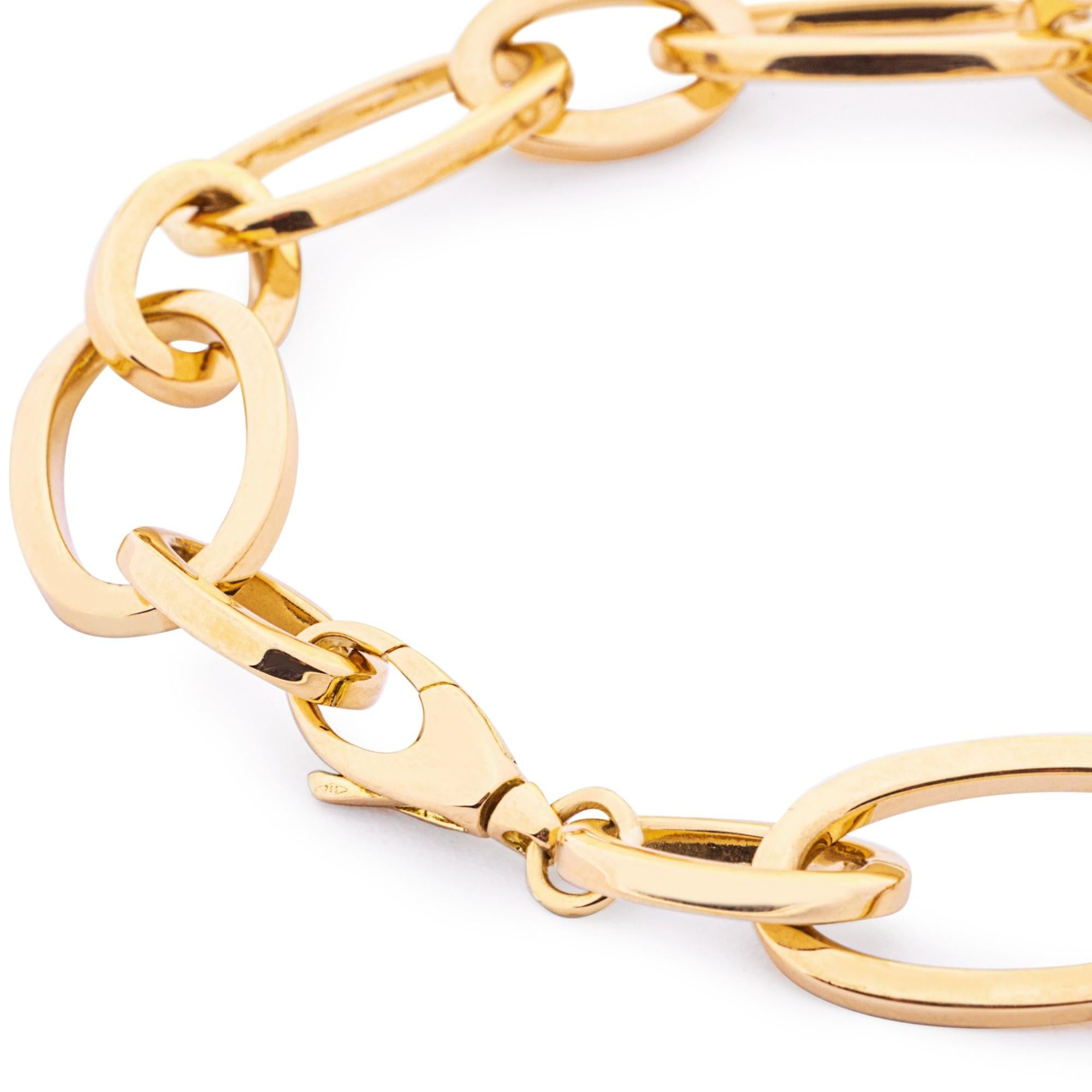 Alex Jona Or jaune 18 carats  Bracelet en chaîne à maillons ovales en vente 1