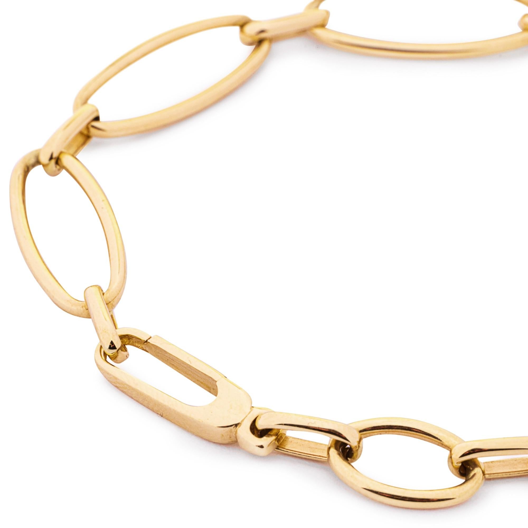Alex Jona Or jaune 18 carats  Bracelet en chaîne à maillons ovales en vente 1