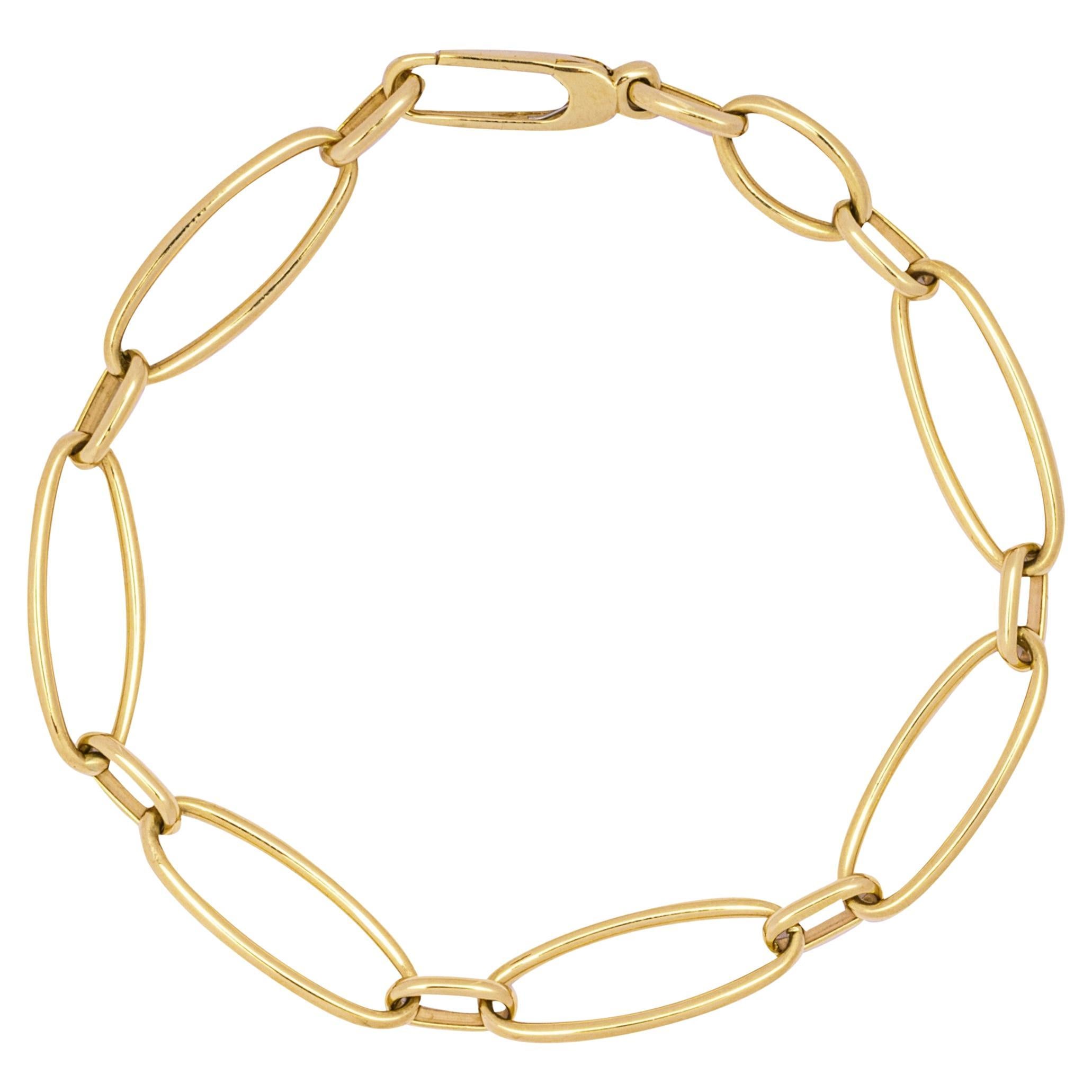 Alex Jona in oro giallo 18 carati  Bracciale a catena a maglie ovali