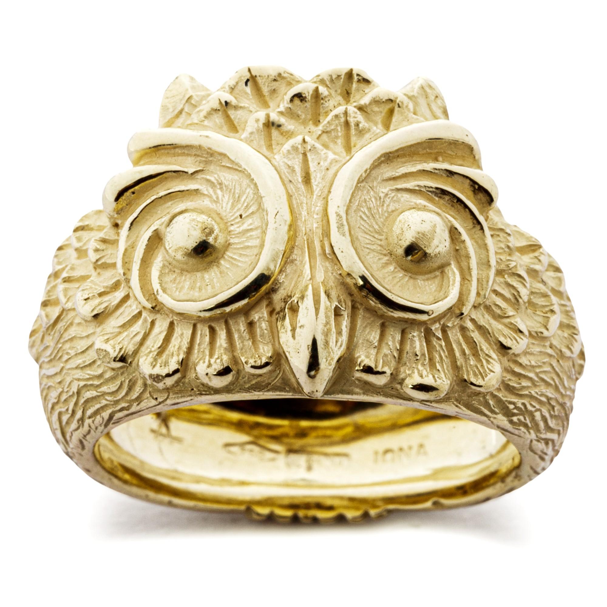owl gold ring