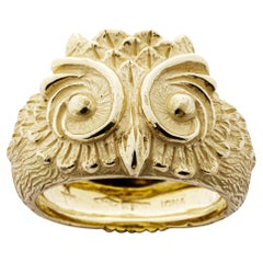 Alex Jona, bague hibou en or jaune 18 carats