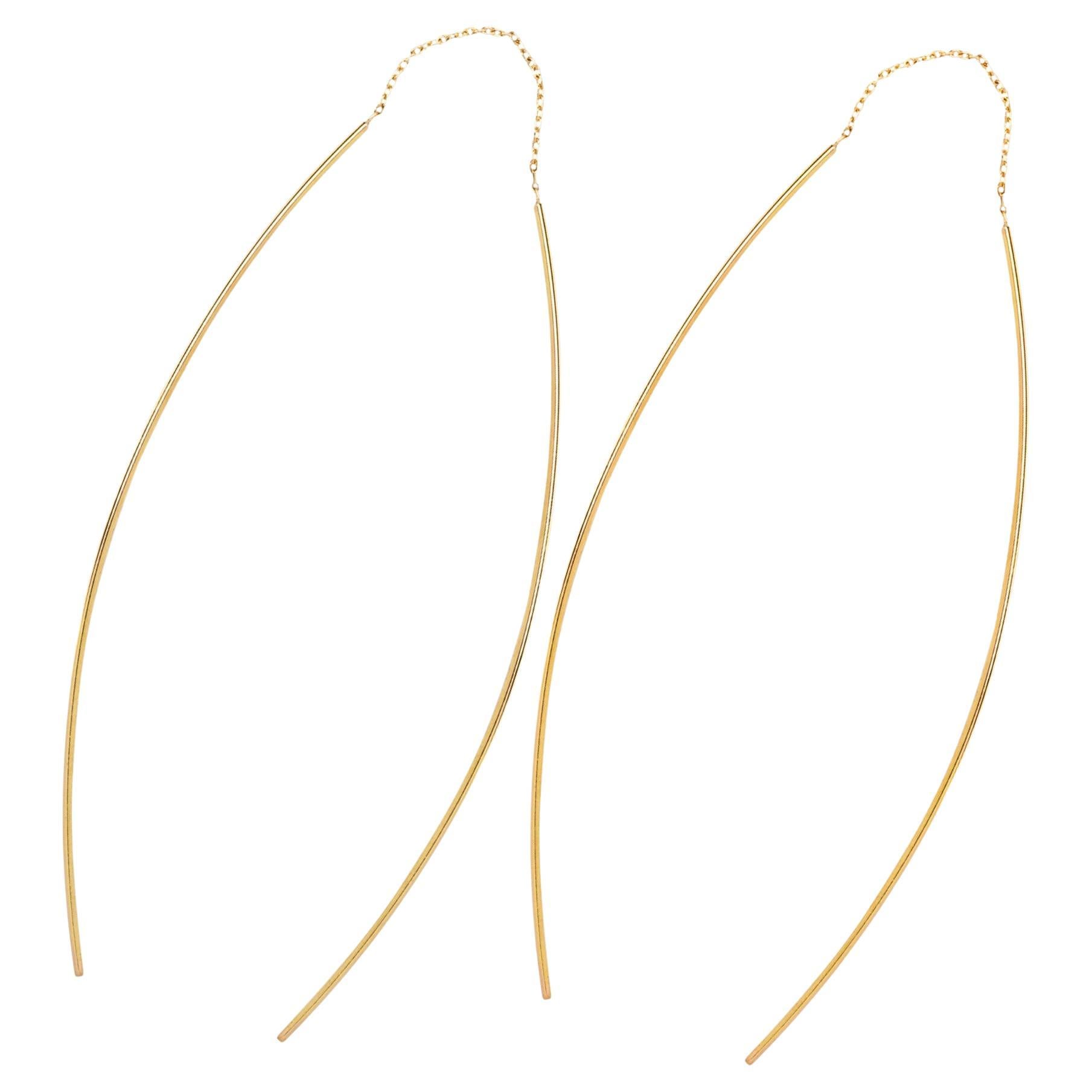 Alex Jona 18 Karat Yellow Gold Pendant Earrings For Sale