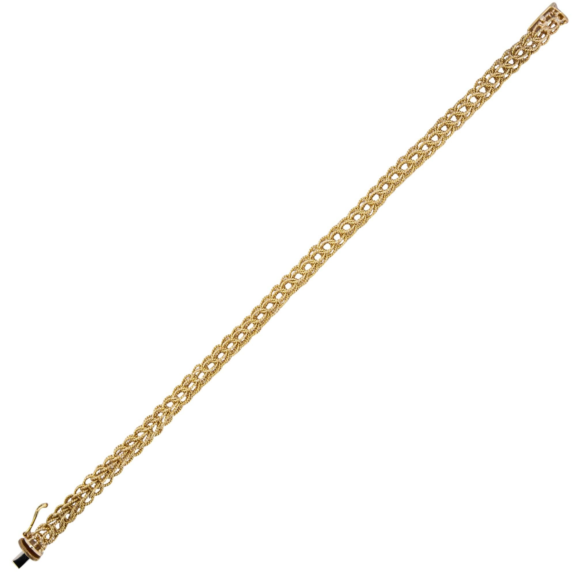 Alex Jona 18 Karat Yellow Gold Pizzo Link Bracelet In New Condition For Sale In Torino, IT