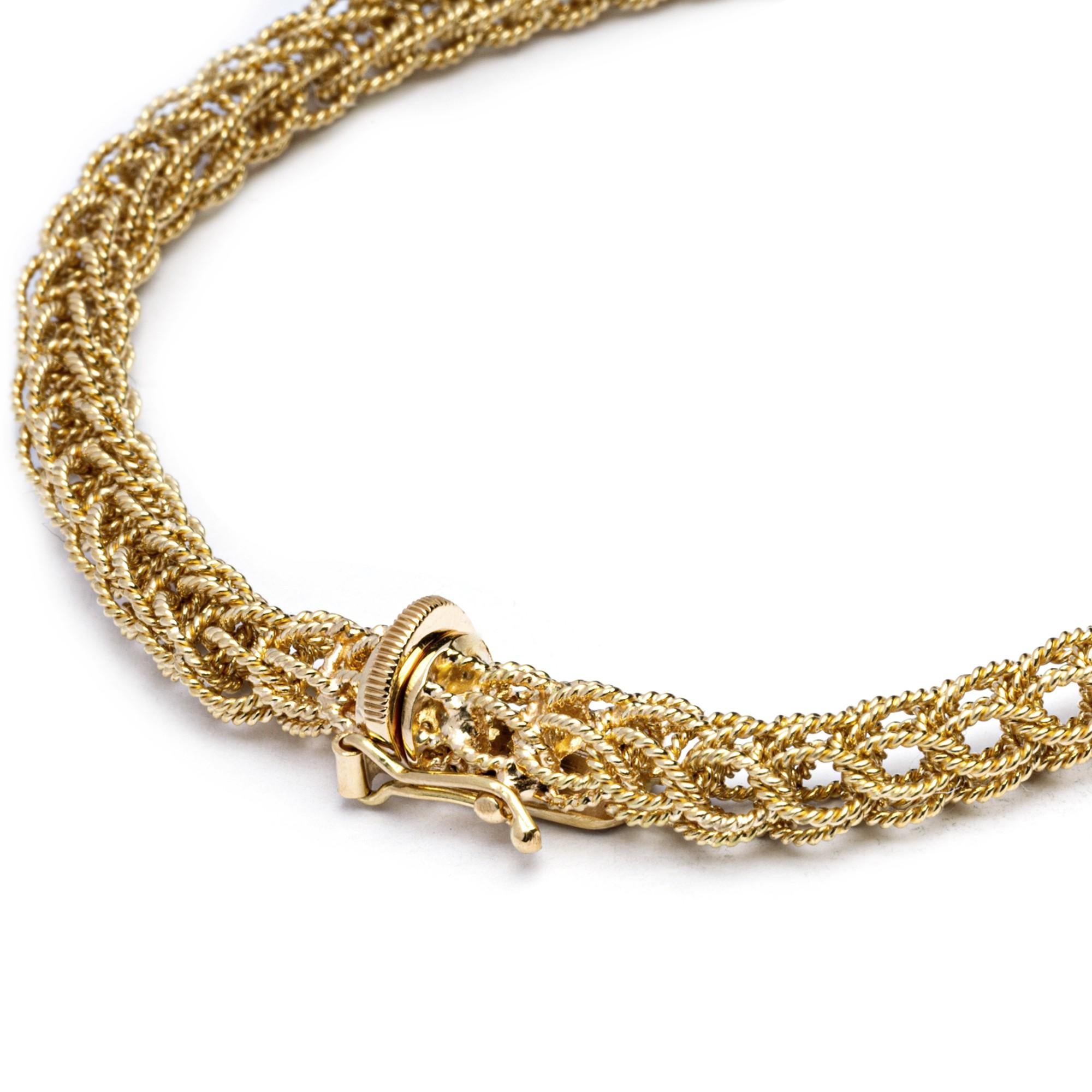 Alex Jona 18 Karat Yellow Gold Pizzo Link Bracelet For Sale 1