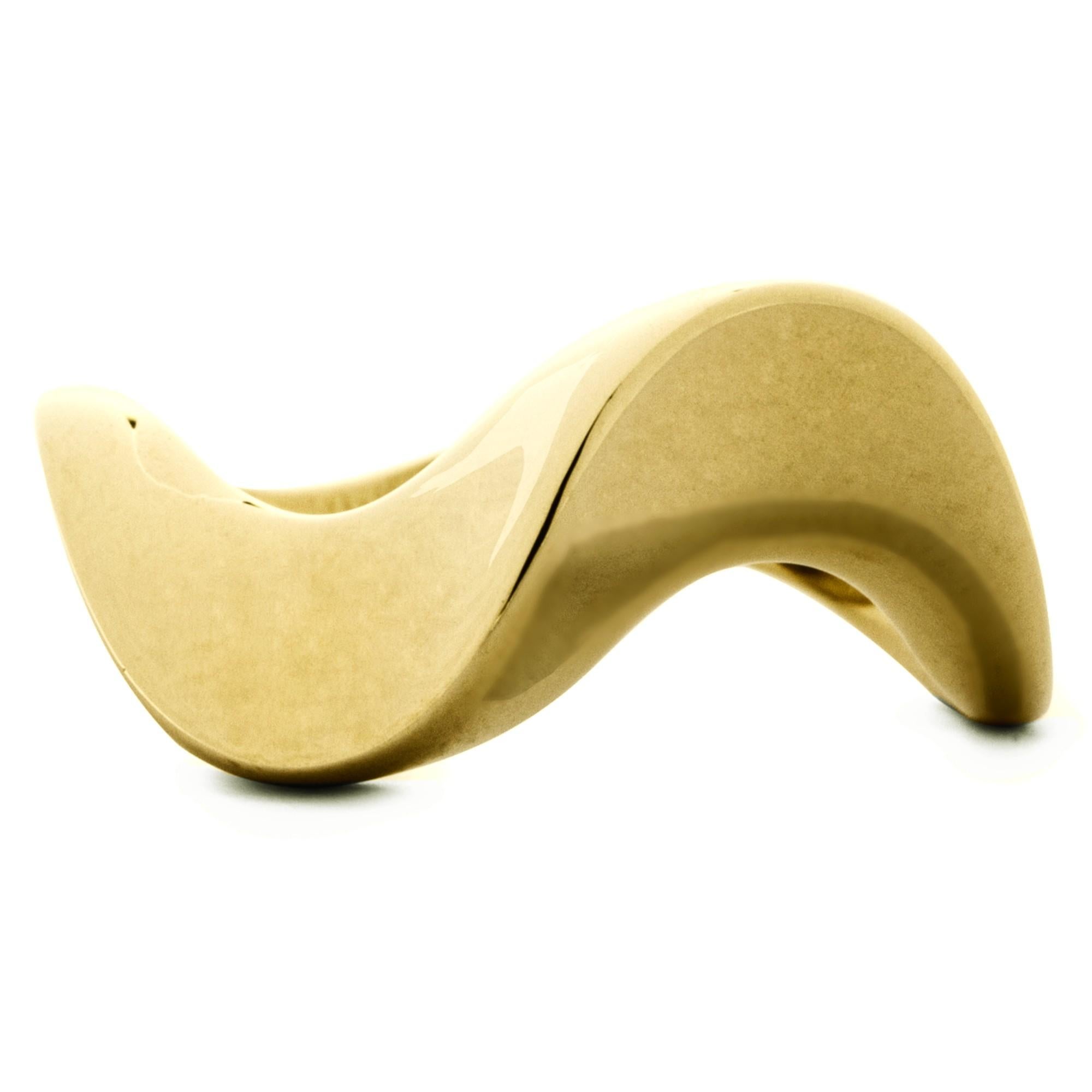 Alex Jona 18 Karat Yellow Gold Slide Wave Ring In New Condition For Sale In Torino, IT