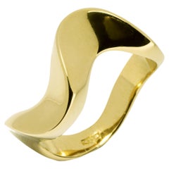 Alex Jona 18 Karat Yellow Gold Slide Wave Ring