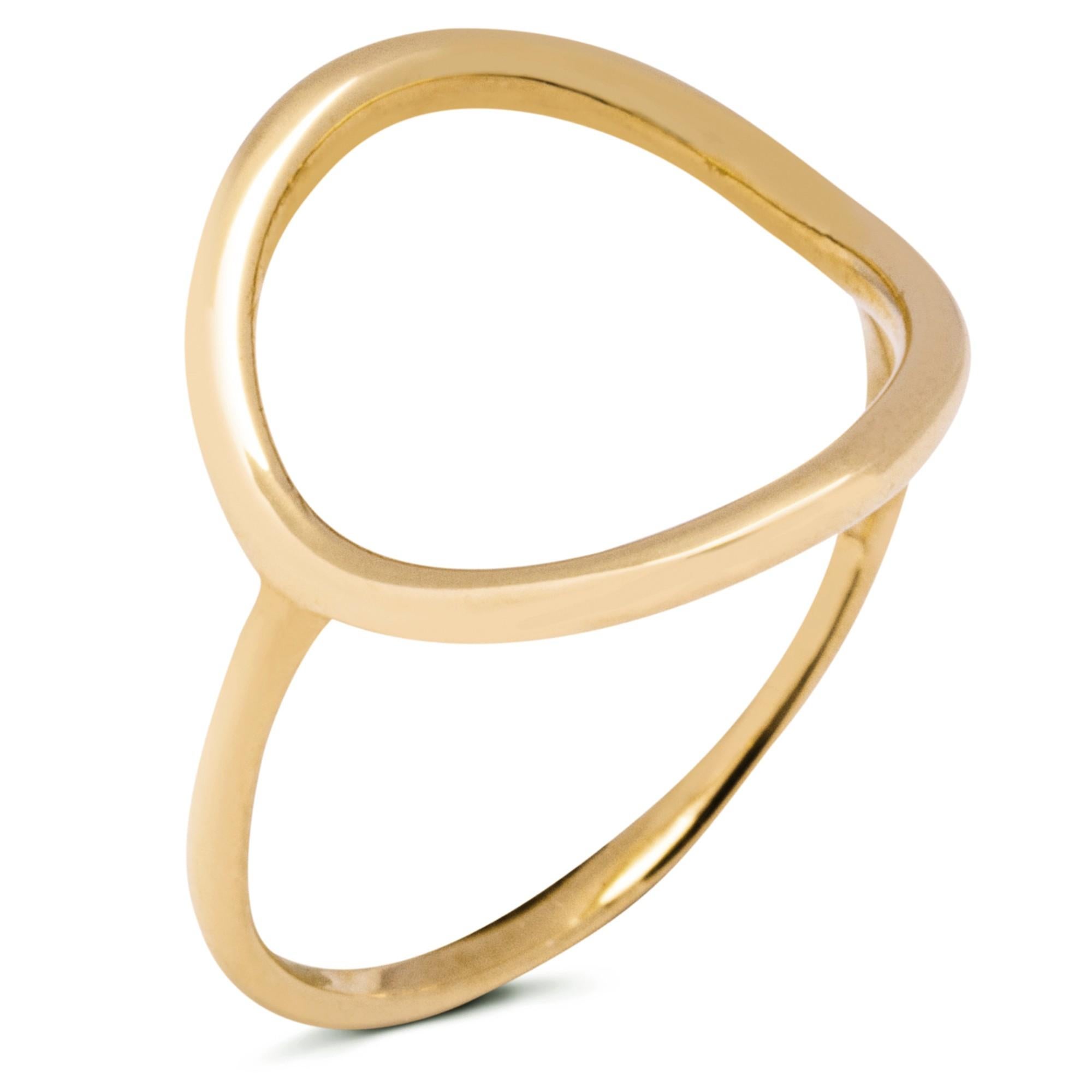 Alex Jona 18 Karat Yellow Gold Small Open Circle Hoop Ring In New Condition For Sale In Torino, IT