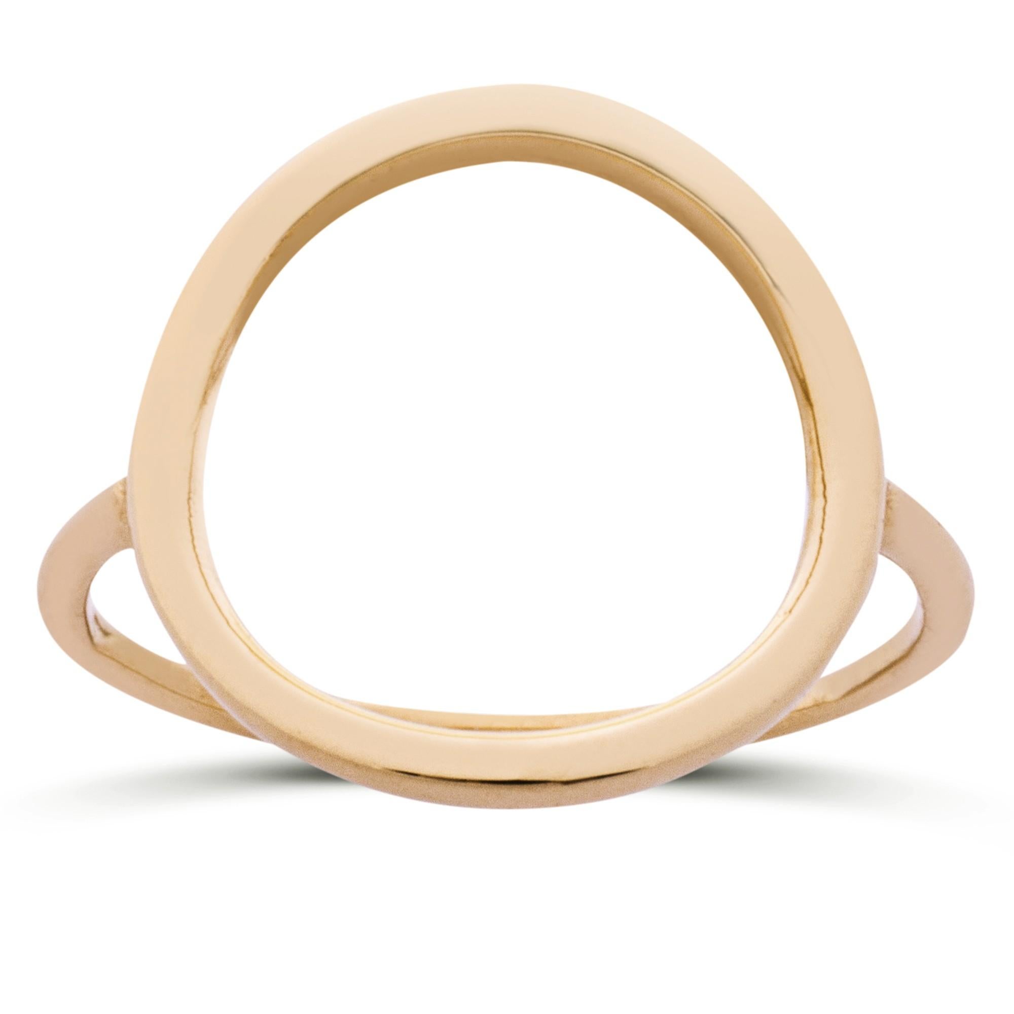 Women's Alex Jona 18 Karat Yellow Gold Small Open Circle Hoop Ring For Sale