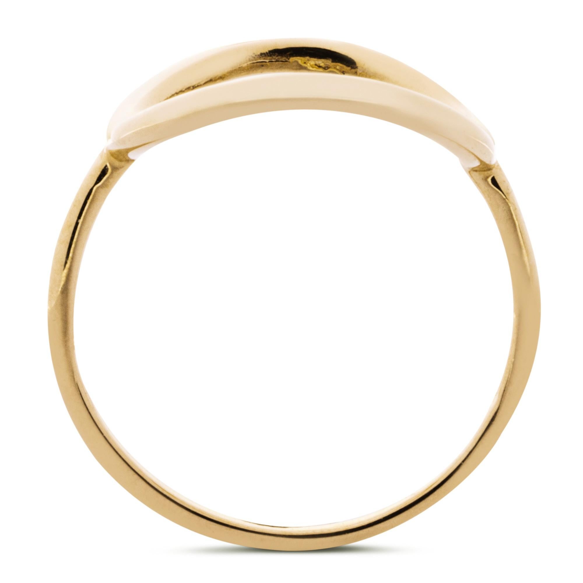 Alex Jona 18 Karat Yellow Gold Small Open Circle Hoop Ring For Sale 2