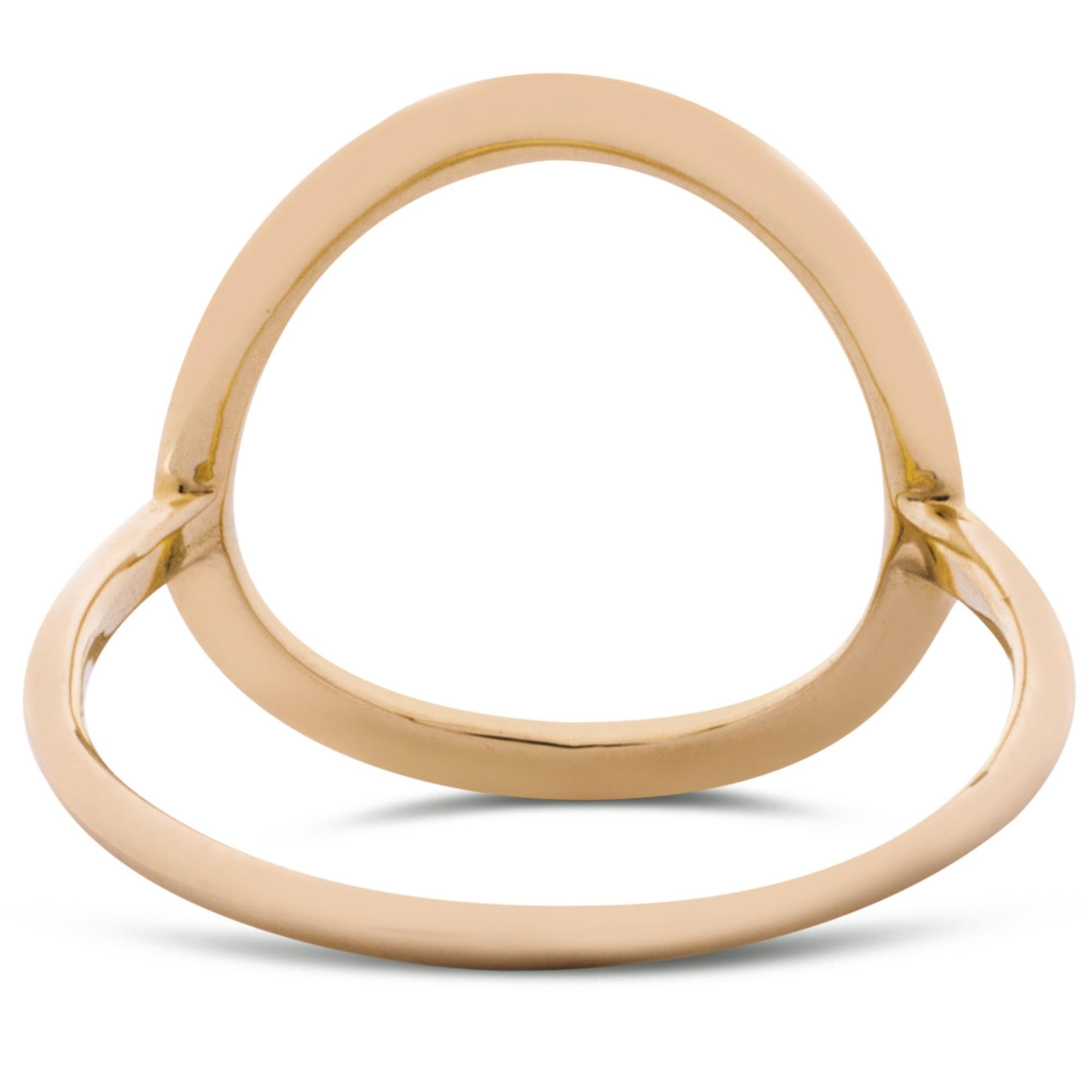 Alex Jona 18 Karat Yellow Gold Small Open Circle Hoop Ring For Sale 3