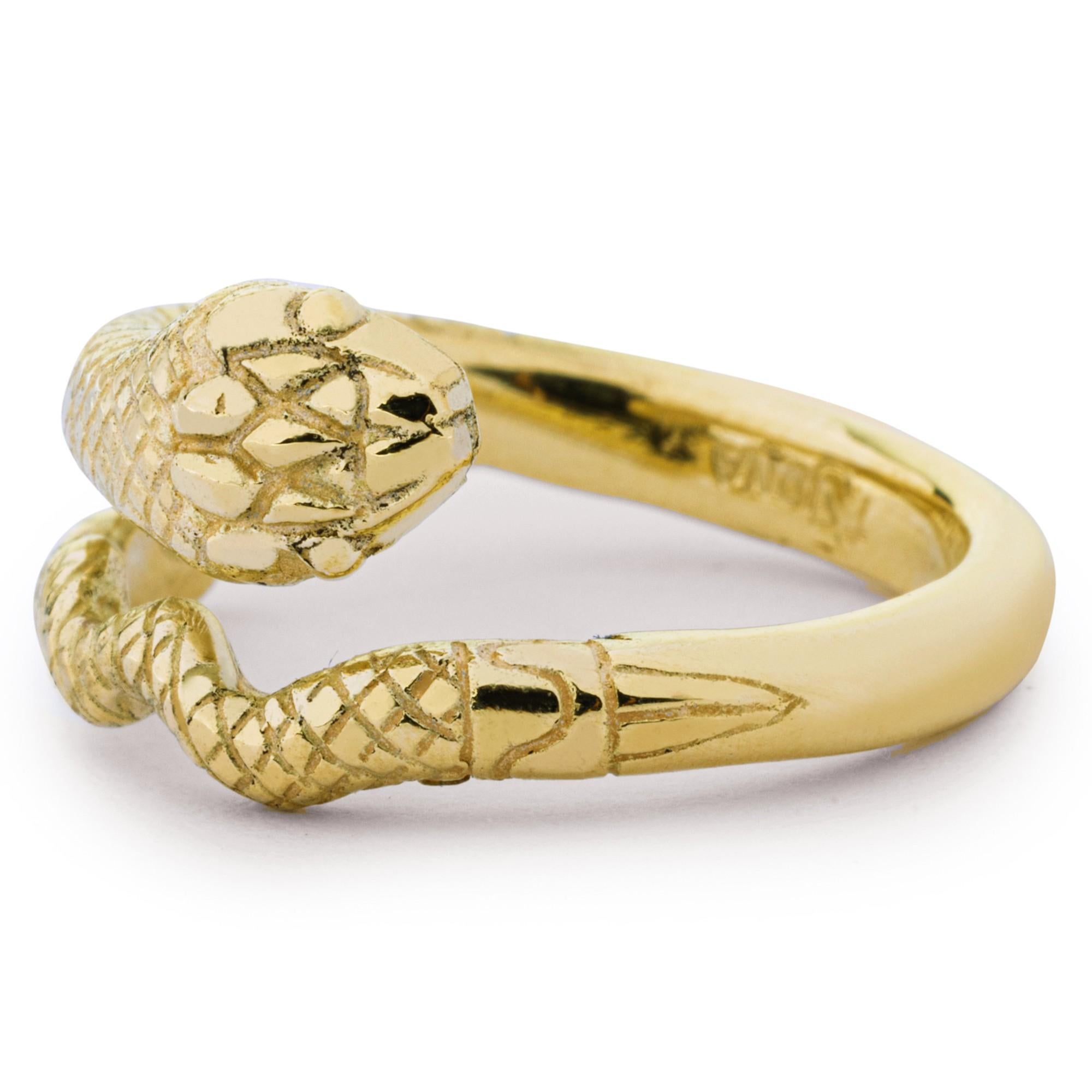 Alex Jona 18 Karat Yellow Gold Snake Ring In New Condition For Sale In Torino, IT