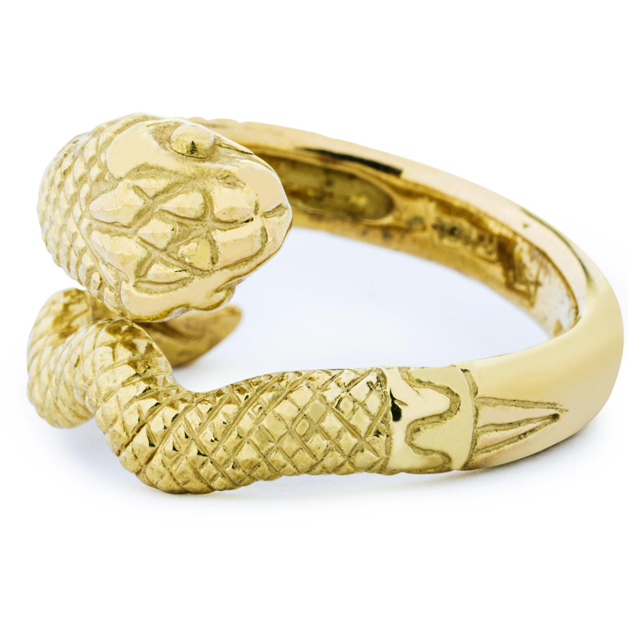 Alex Jona 18 Karat Yellow Gold Snake Ring In New Condition For Sale In Torino, IT