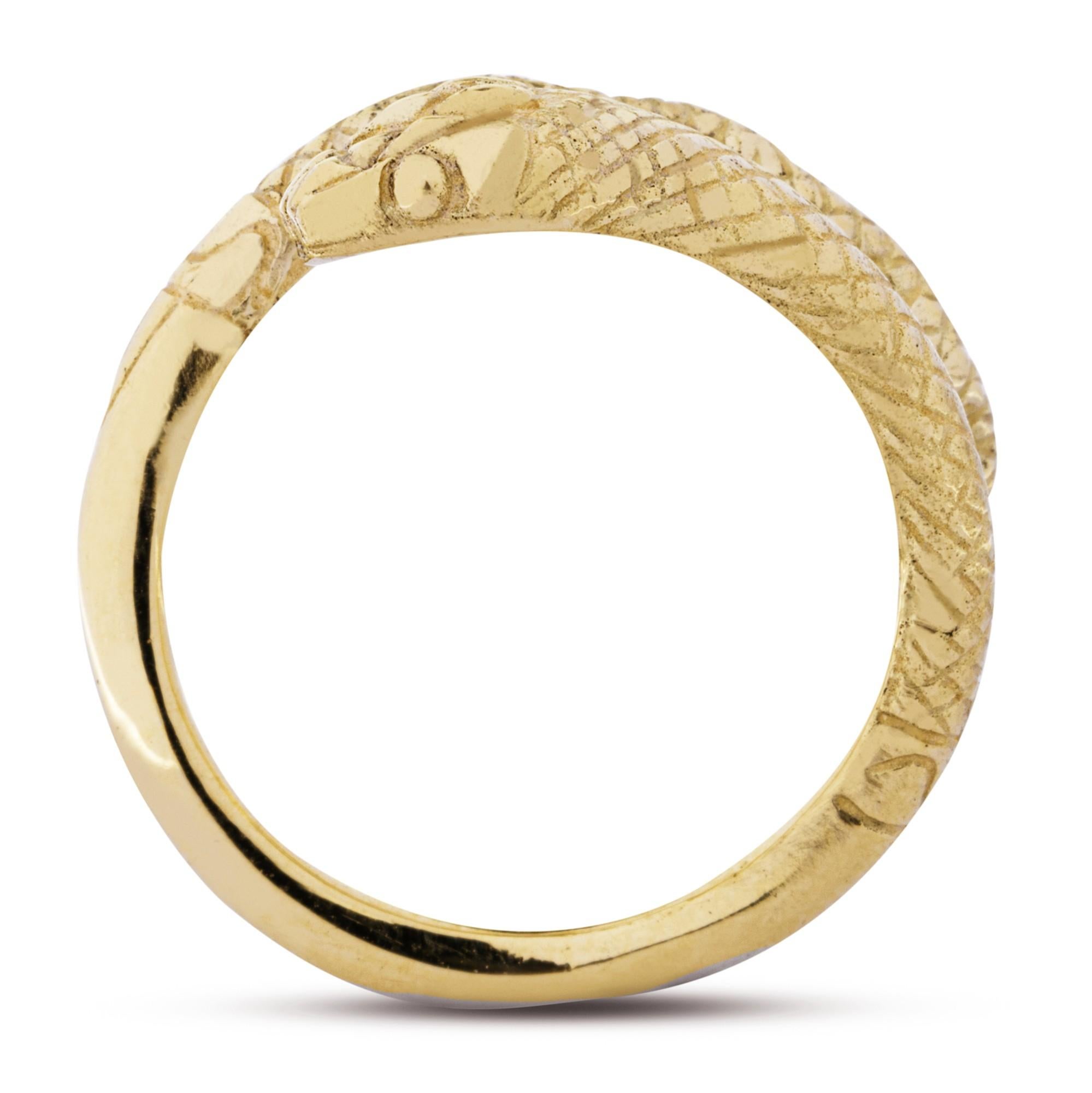 Alex Jona 18 Karat Yellow Gold Snake Ring For Sale 1