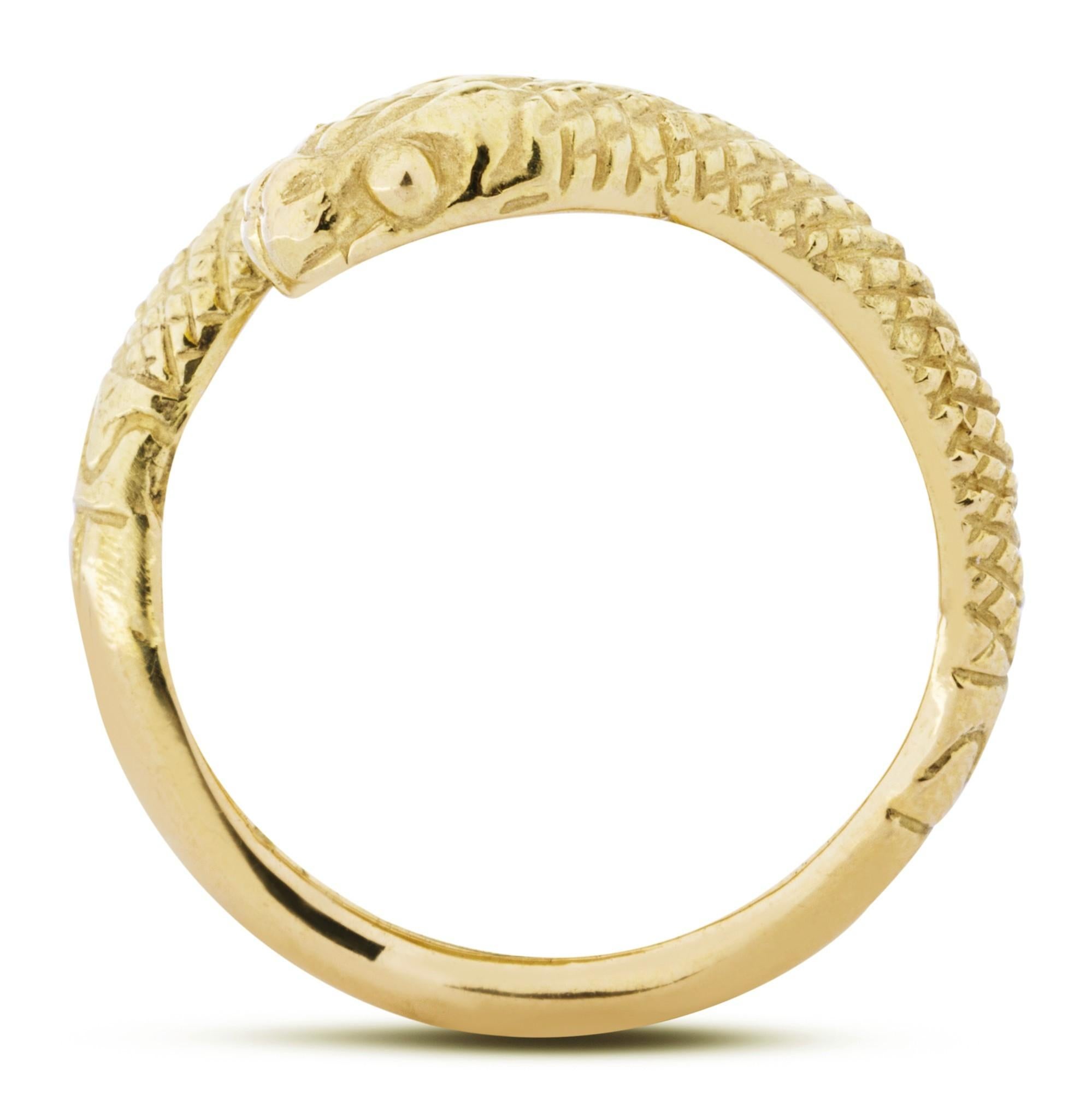 Alex Jona 18 Karat Yellow Gold Snake Ring For Sale 1