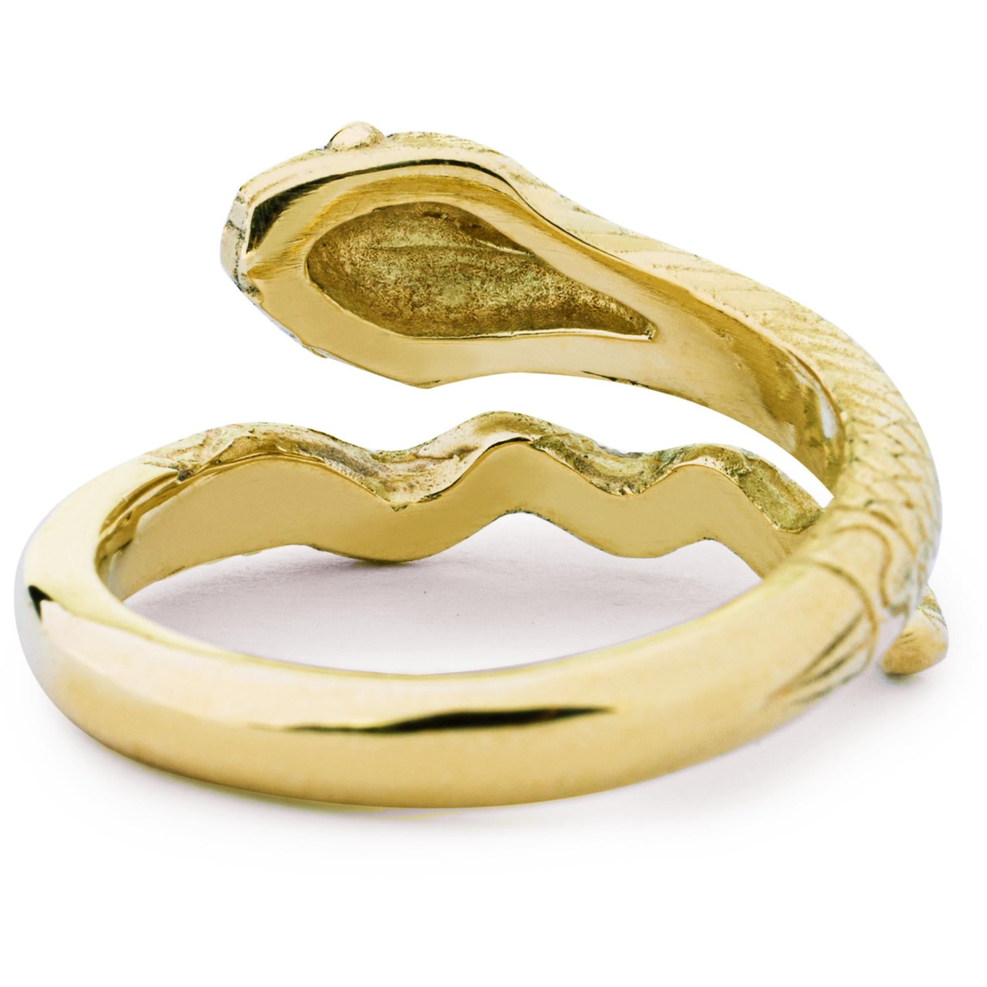 Alex Jona 18 Karat Yellow Gold Snake Ring For Sale 2