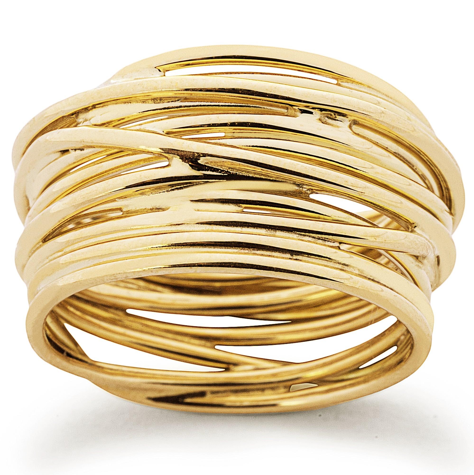 Alex Jona 18 Karat Yellow Gold Spaghetti Ring Band In New Condition For Sale In Lugano, CH
