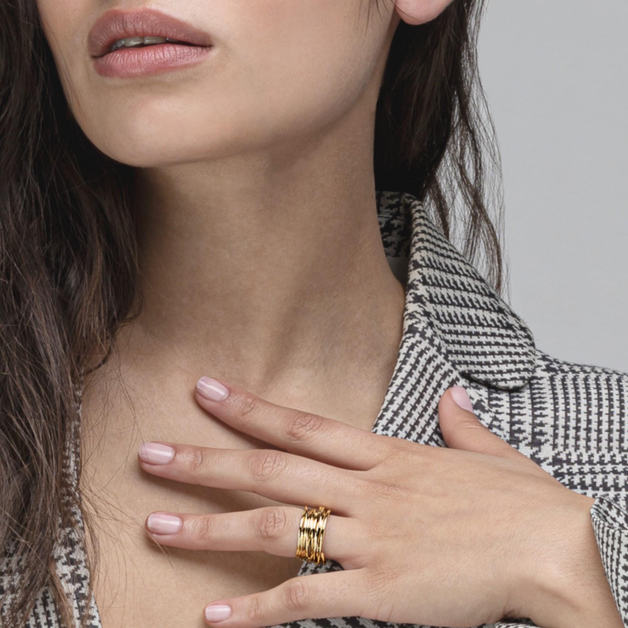 Alex Jona 18 Karat Yellow Gold Spaghetti Ring Band For Sale 1
