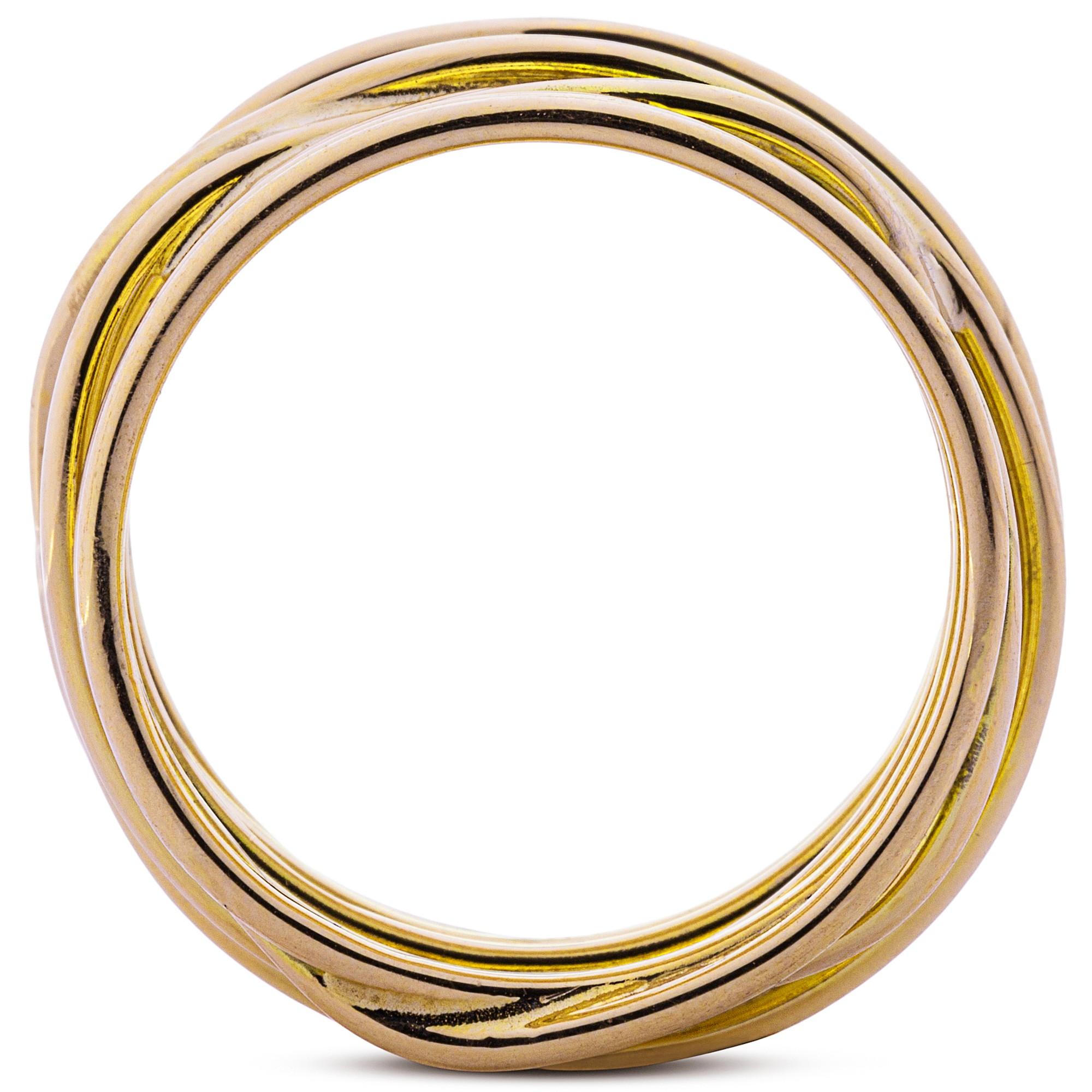 Alex Jona 18 Karat Yellow Gold Spaghetti Ring Band For Sale 2