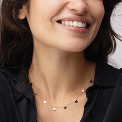 Alex Jona 18 Karat Yellow Gold Star Chain Necklace