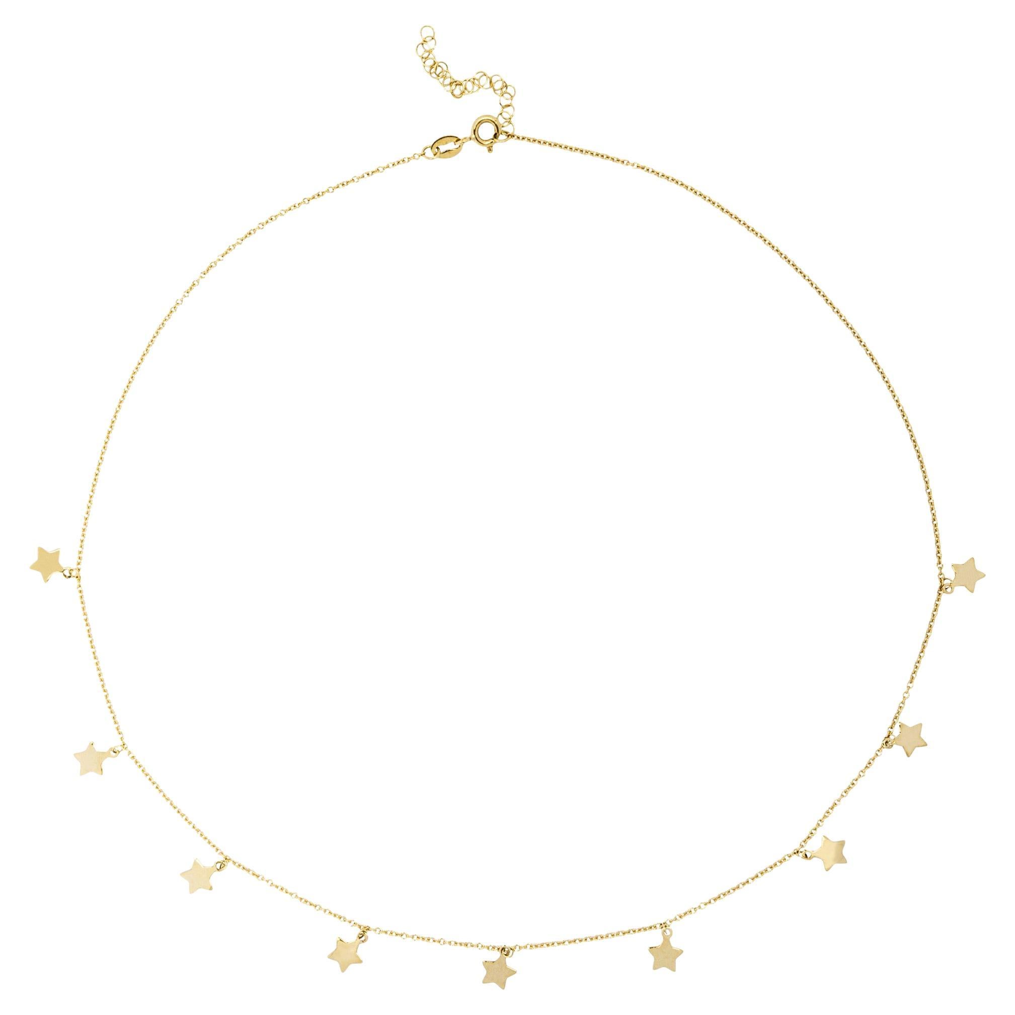 Alex Jona 18 Karat Yellow Gold Star Chain Necklace