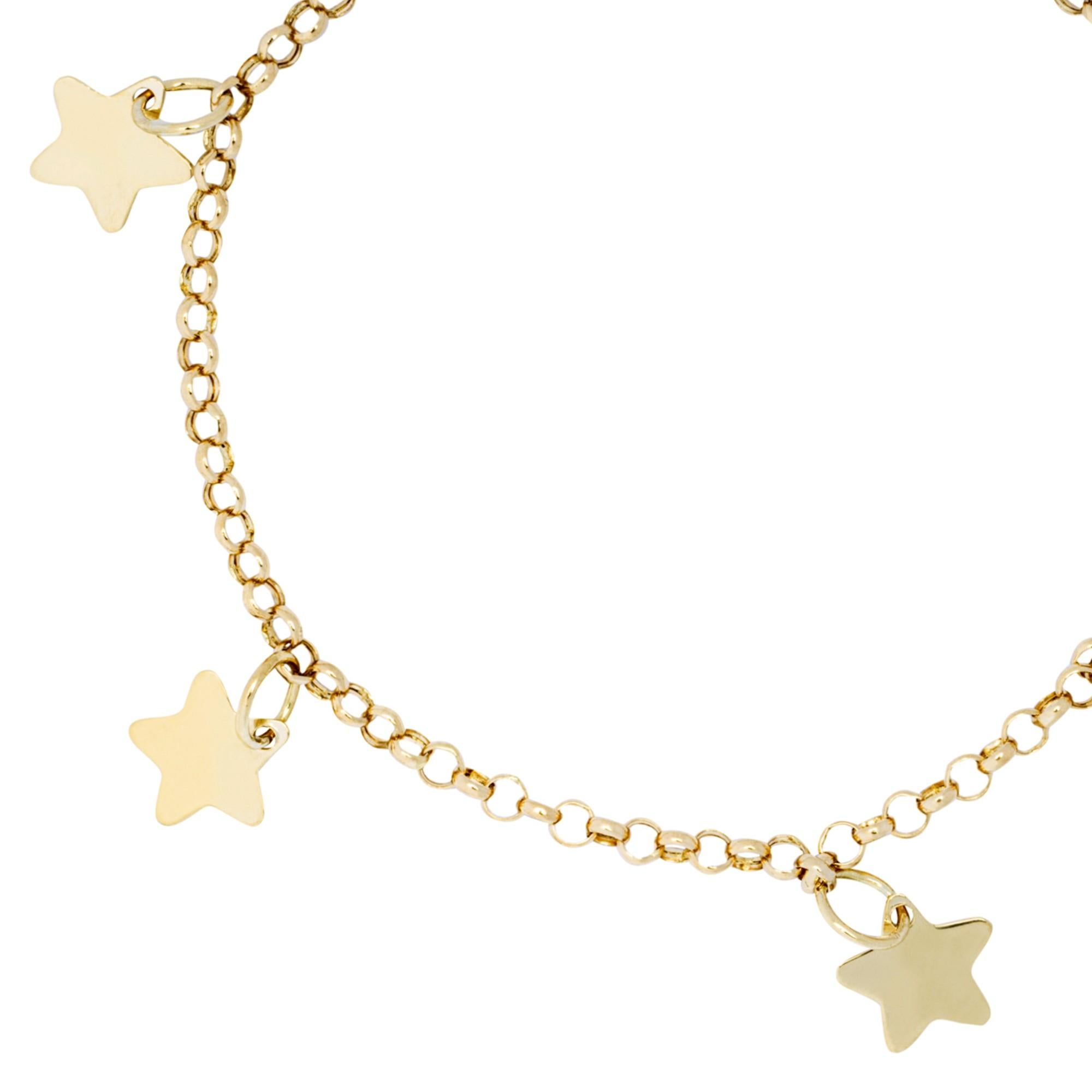 Alex Jona 18 Karat Yellow Gold Star Charm Bracelet For Sale 1