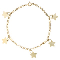 Alex Jona 18 Karat Yellow Gold Star Charm Bracelet