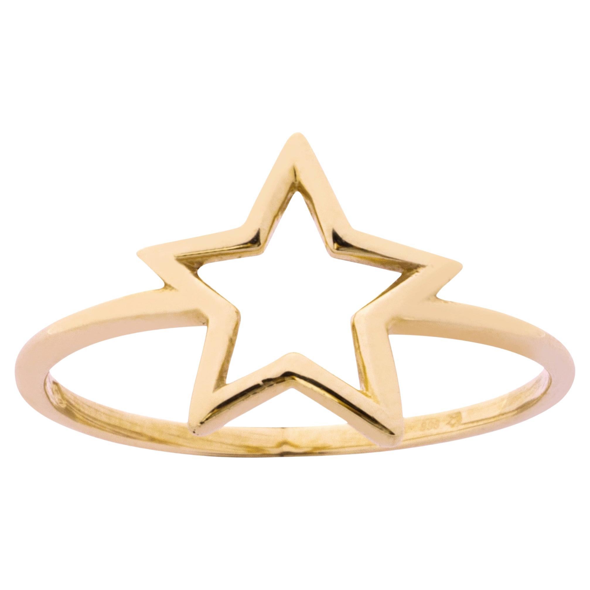 Alex Jona 18 Karat Yellow Gold Star Ring For Sale