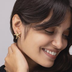 Alex Jona 18 Karat Yellow Gold Starfish Earrings