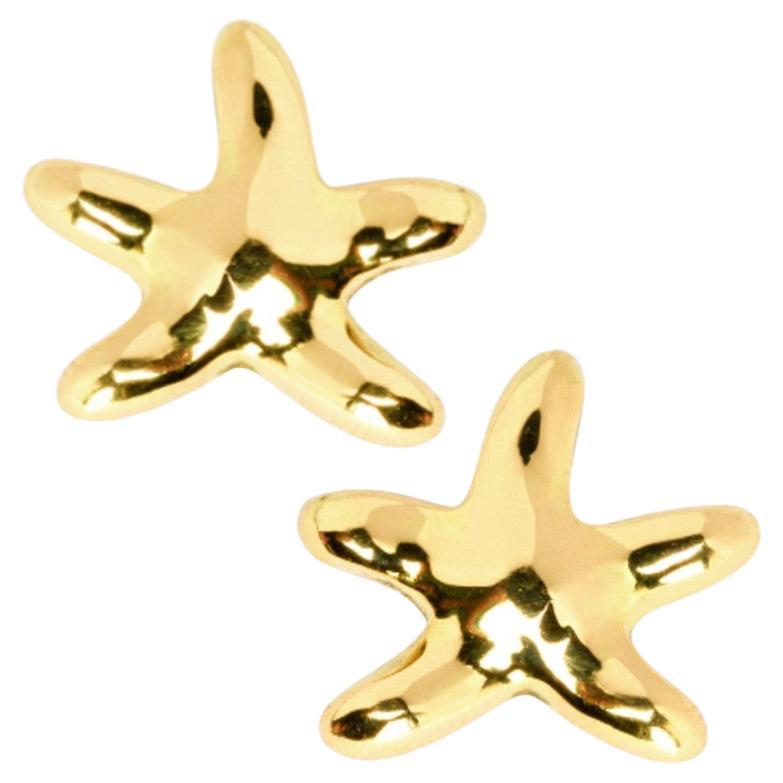 Alex Jona 18 Karat Yellow Gold Starfish Earrings For Sale