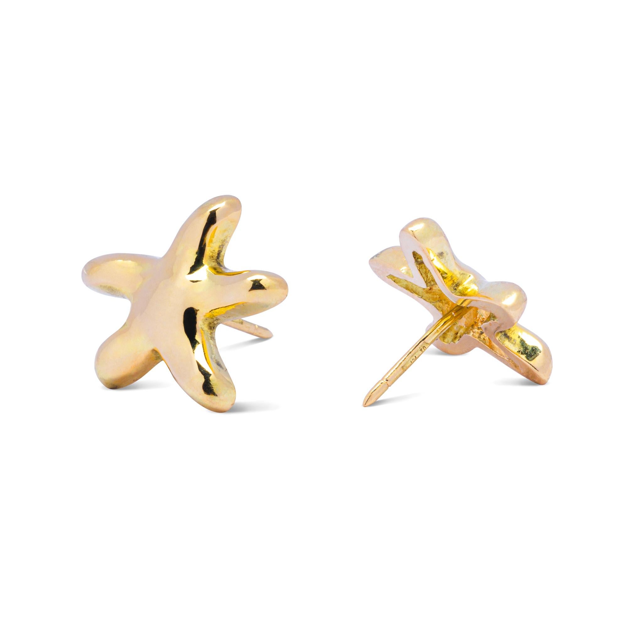 Alex Jona, clous d'oreilles étoile de mer en or jaune 18 carats Neuf - En vente à Lugano, CH
