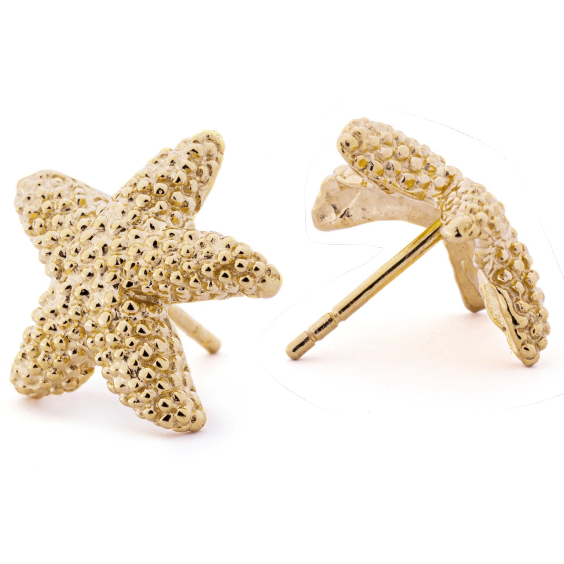 Alex Jona 18 Karat Yellow Gold Starfish Stud Earrings In New Condition For Sale In Torino, IT