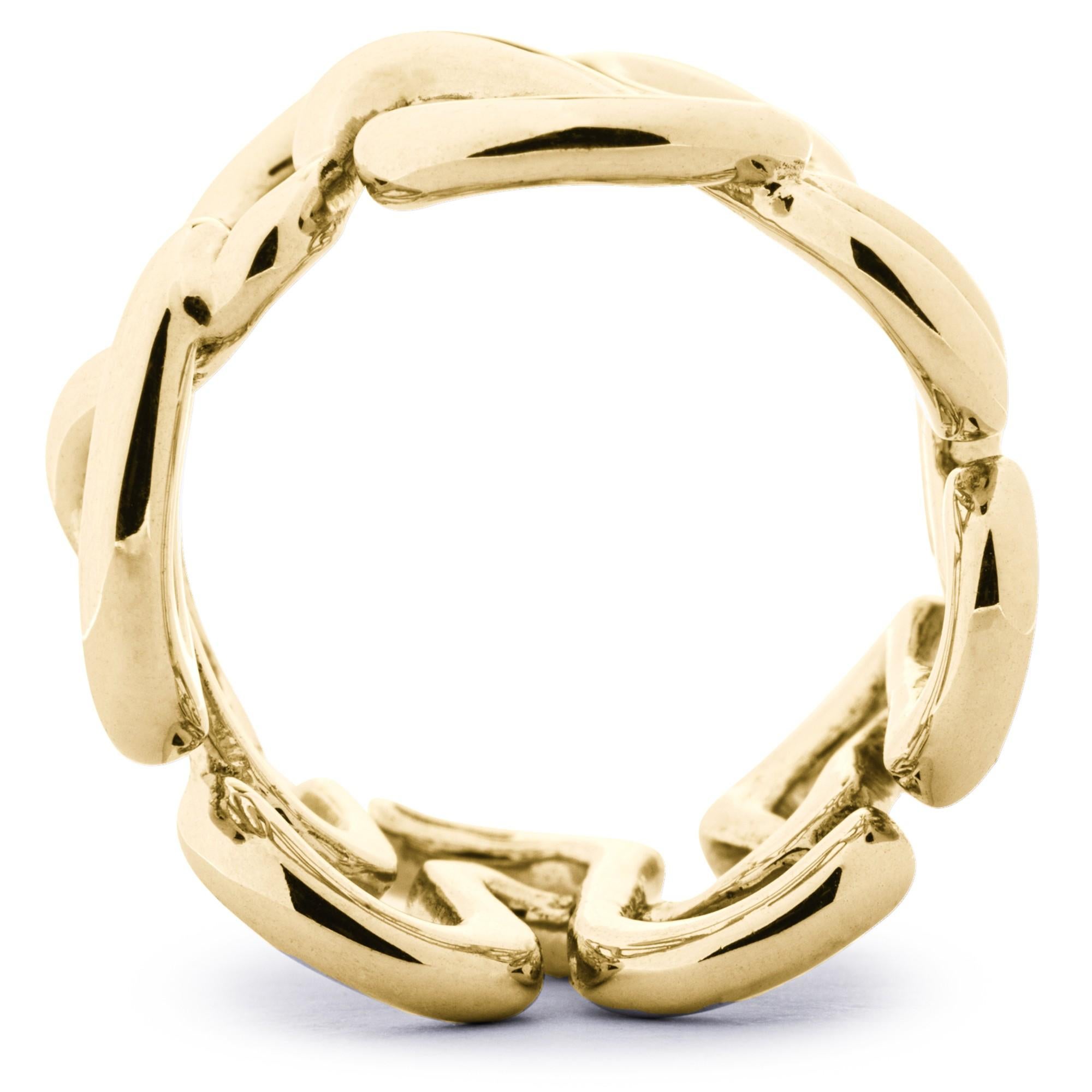 Women's Alex Jona 18 Karat Yellow Gold Swirl Band Ring For Sale