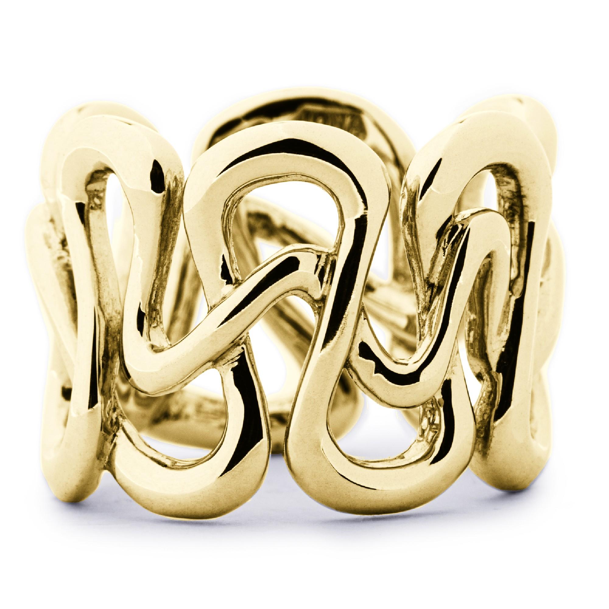 Alex Jona 18 Karat Yellow Gold Swirl Band Ring In New Condition For Sale In Torino, IT