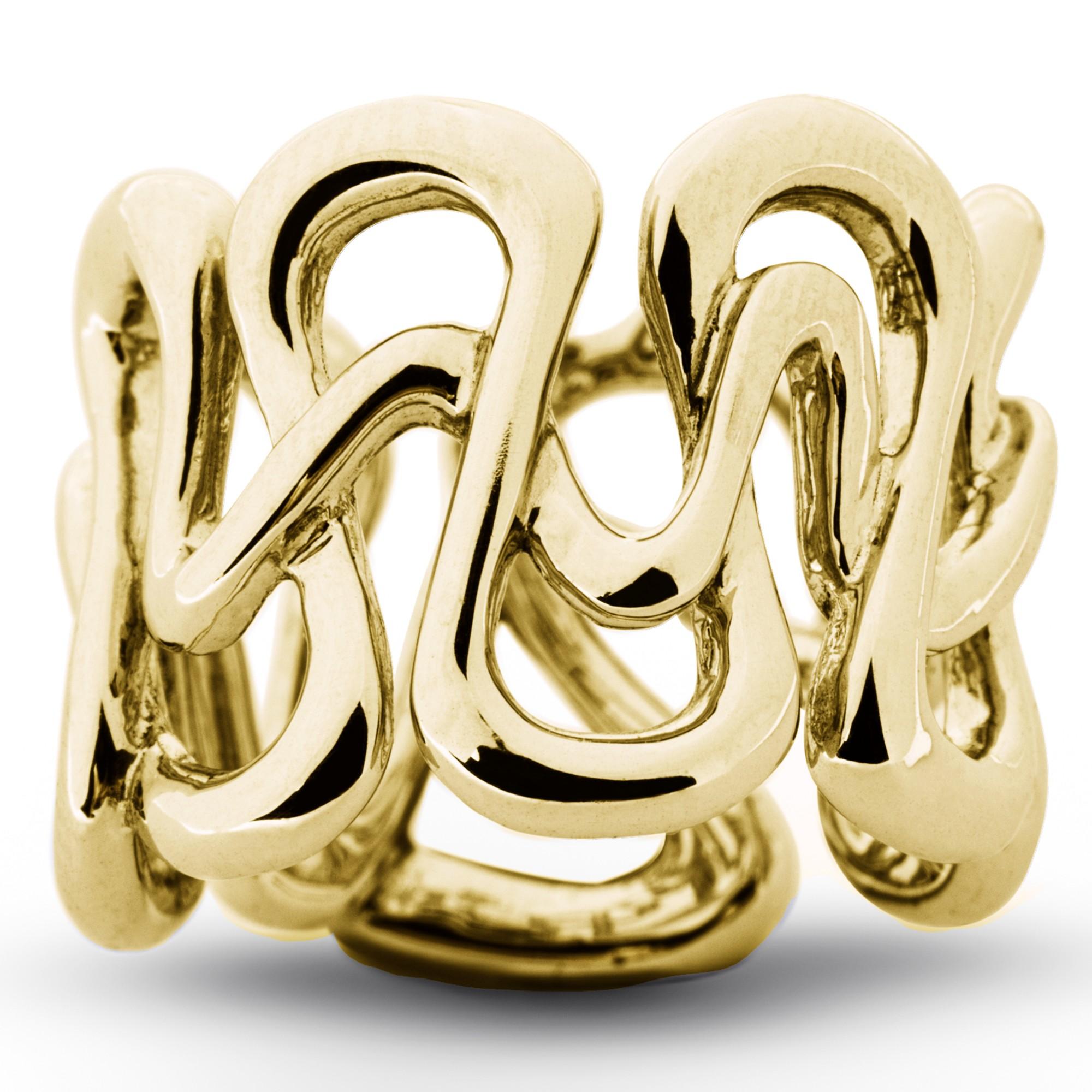 Alex Jona 18 Karat Yellow Gold Swirl Band Ring For Sale