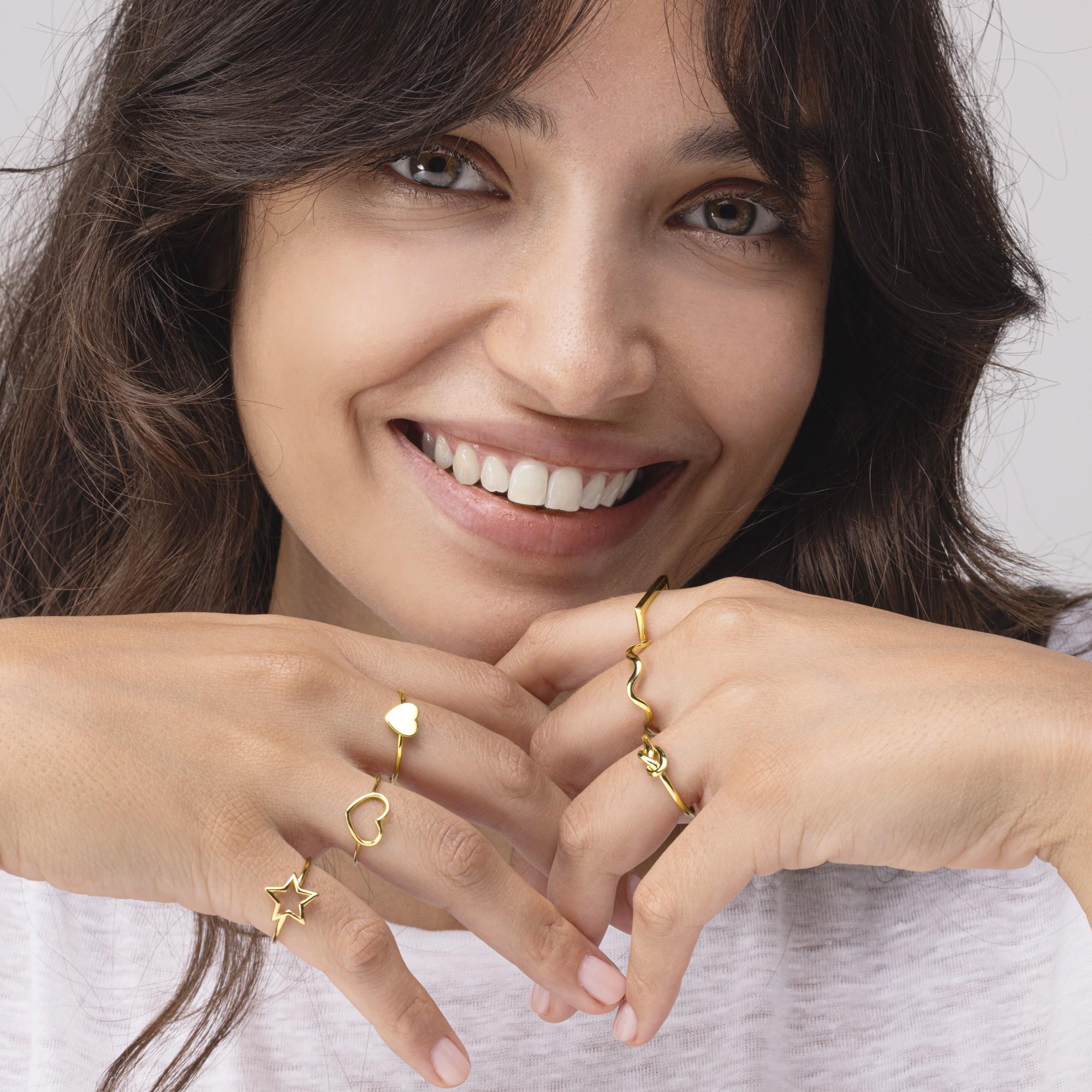 Women's Alex Jona 18 Karat Yellow Gold Thin Wave Ring For Sale