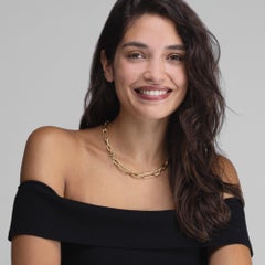 Alex Jona 18 Karat Yellow Gold Toggle Bar Link Chain Necklace