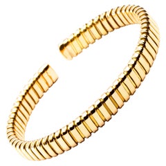 Alex Jona 18 Karat Yellow Gold Tubogas Bangle Bracelet