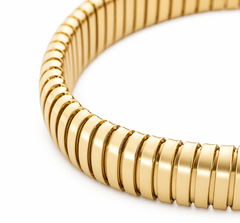 Alex Jona 18 Karat Yellow Gold Tubogas Flexible Bangle Bracelet