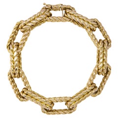 Alex Jona 18 Karat Yellow Gold Twisted Link Bracelet