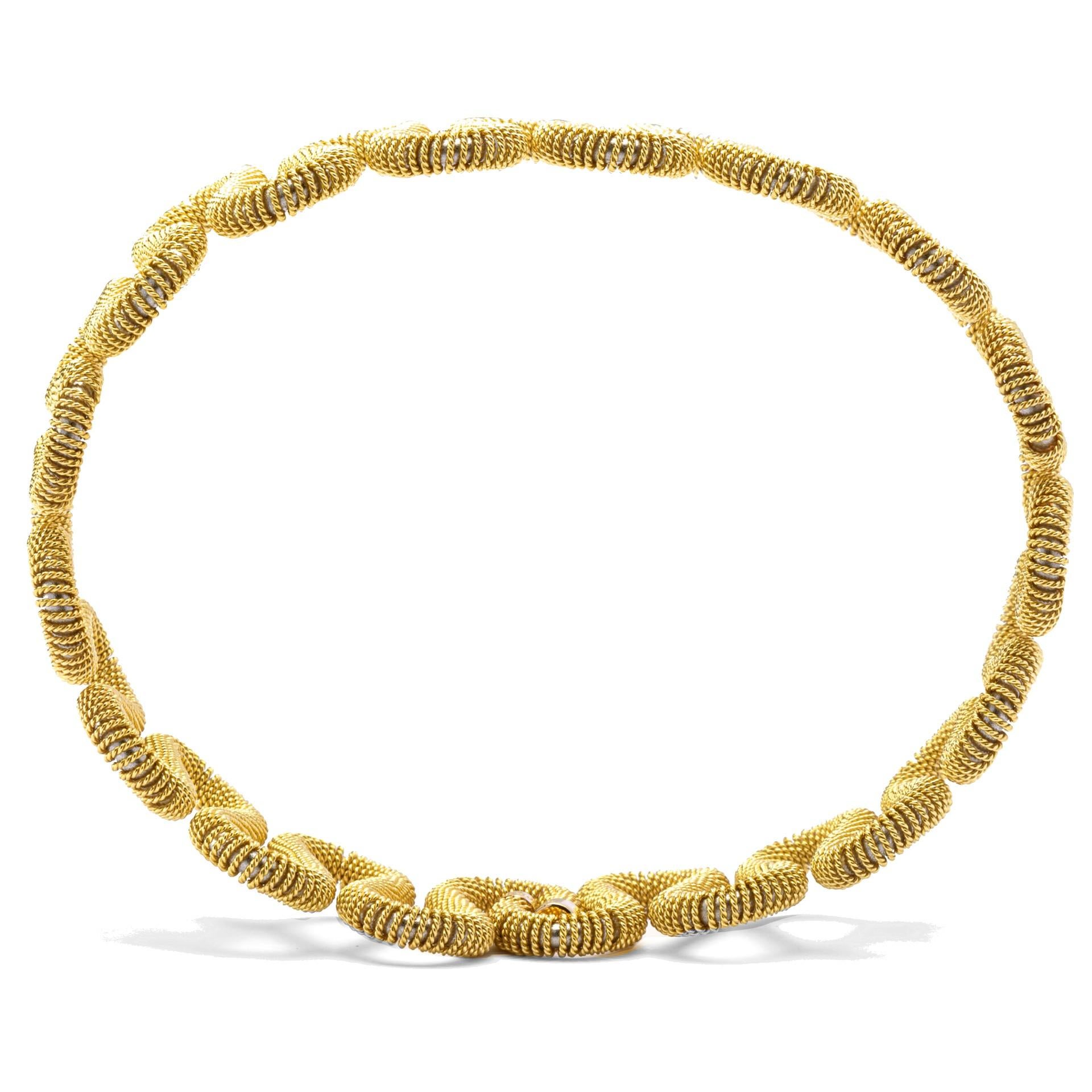 Alex Jona Bracelet jonc souple en or jaune 18 carats avec fil torsadé en vente 1