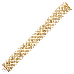 Bracciale Alex Jona in oro giallo 18 carati con merletto intrecciato