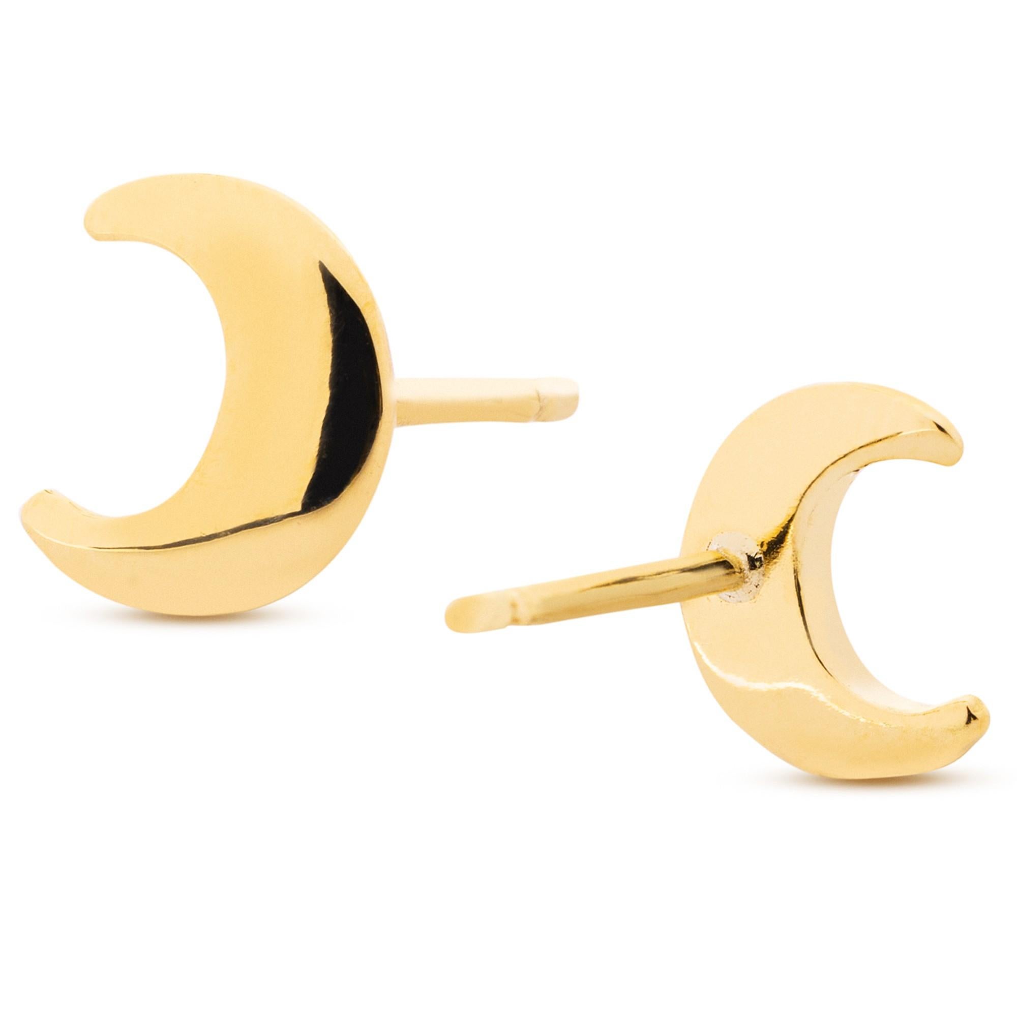 Alex Jona 18 Karat Yellow Moon Earrings In New Condition For Sale In Lugano, CH